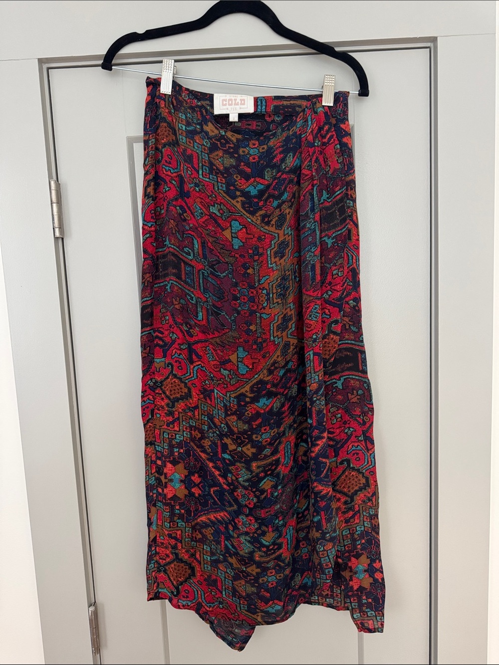 Stone Cold Fox wrap silk skirt